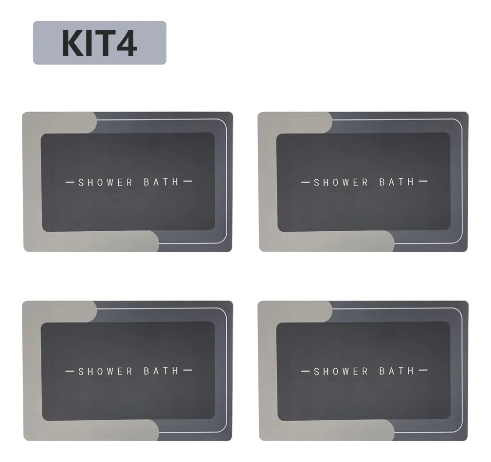 Kit4 Tapetes Para Banheiro Tapete Mágico Ultra Para Absorçã