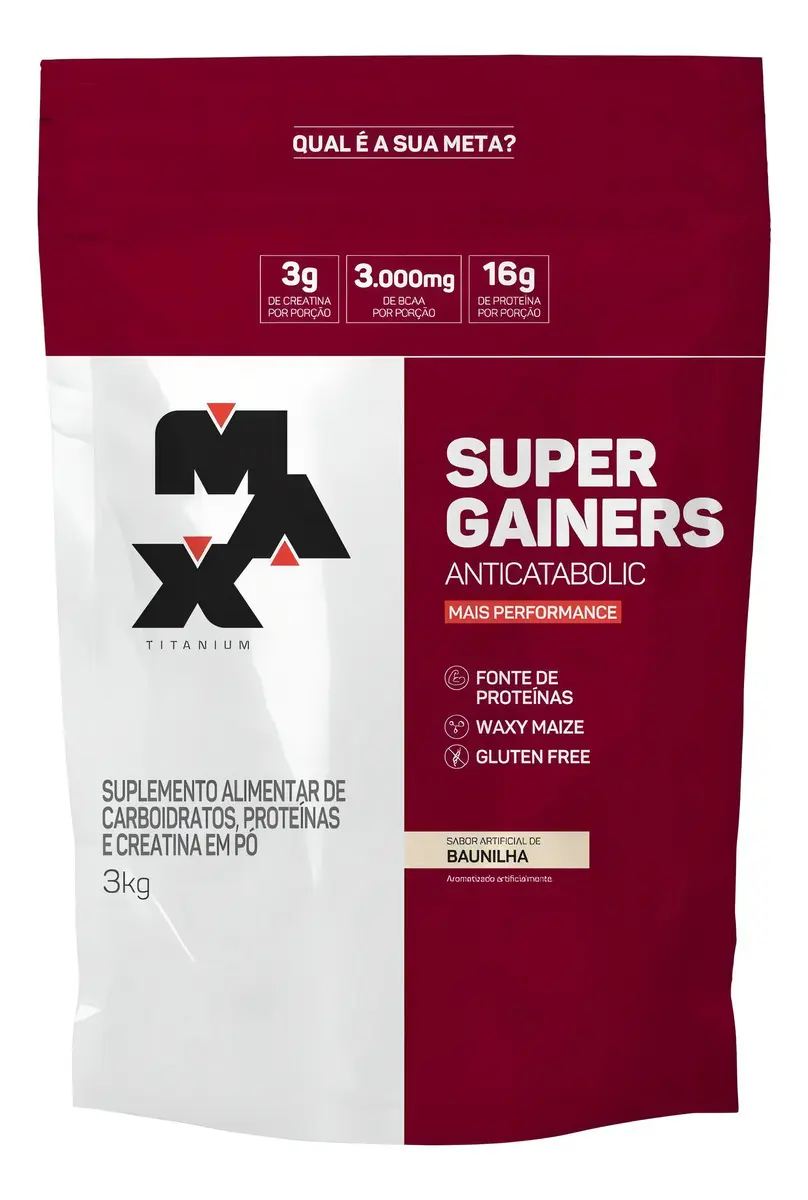 Super Gainers 3kg Max Titanium Sabor Baunilha