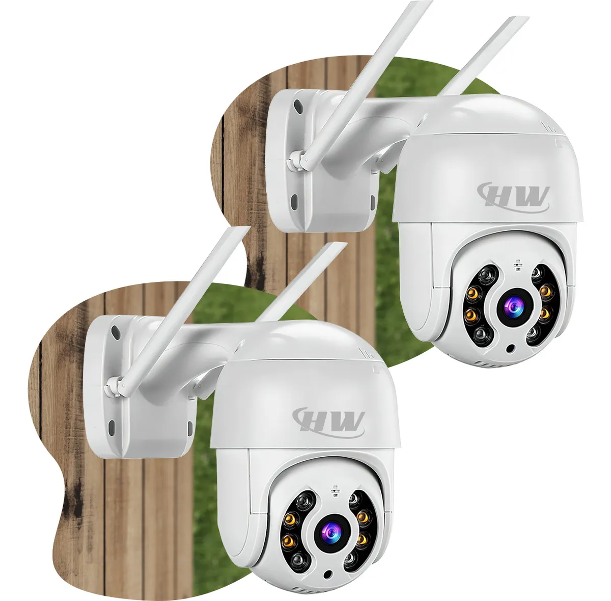 Kit 2 Câmera Segurança Ip Interna Externa Wifi iCSee Infravermelho Prova D’Água - HW
