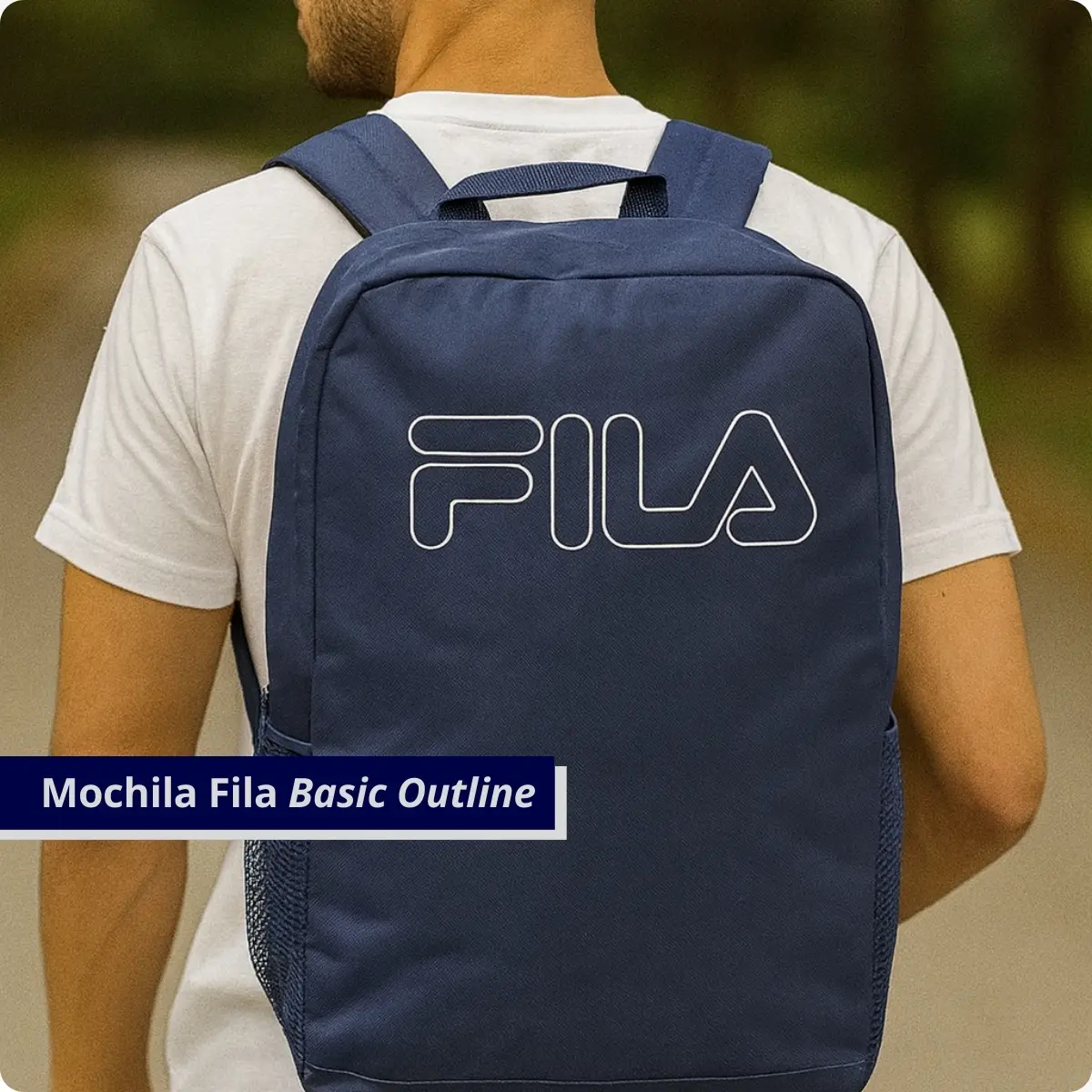 Mochila Unisex Fila Basic Outline Marinho P/ Notebook