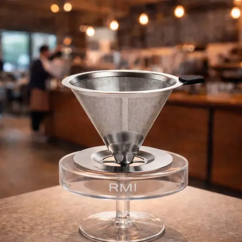 Coador De Café Inox 103 Filtro Permanente Reutilizável Aço Inoxidável Café Tradicional Sem Papel Sustentável Econômico Durável Fácil Limpeza Suporte Base Estável Para Coar Café Man