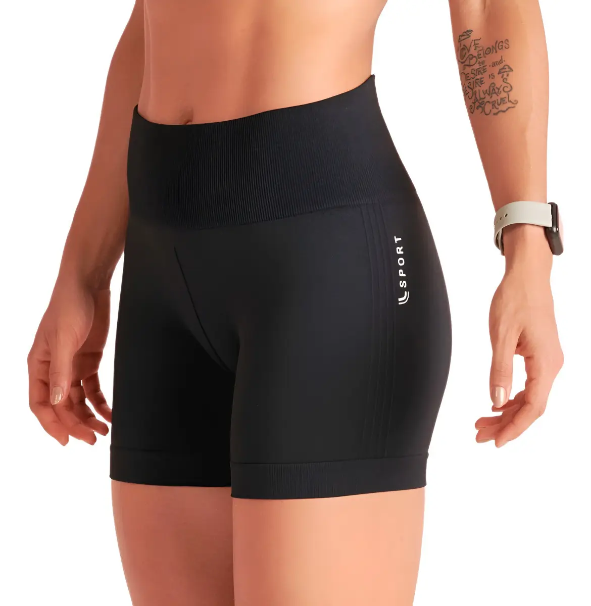 Short Feminino Lupo Modela Bumbum Sport Cós Alto Anatomico