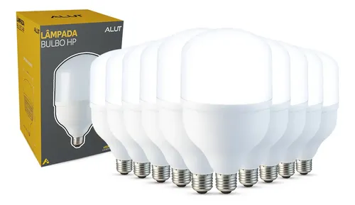 Kit 10 Lampadas Led Bulbo Hp 50w 6500k Branco-Frio E27 110v/220v Bivolt