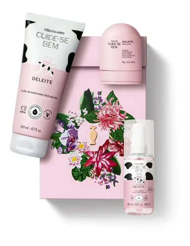 Kit Presente Cuide-se Bem Deleite Perfume E Loção Hidratante