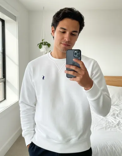 Moletom Ralph Lauren Basico Gola Careca Cor Branco