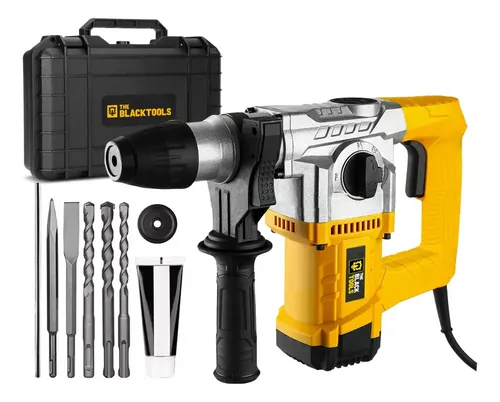 Martelete Perfurador Rompedor Professional 26mm 1100w Sds Plus 4j Com Acessorios Trm-2000 The Black Tools - R$ 399