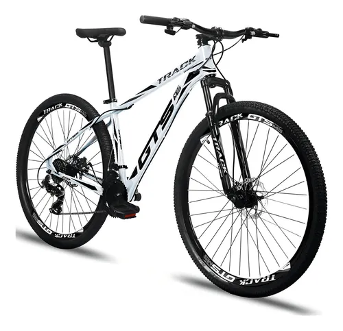 Bicicleta Aro 29 Gts Pro M5 Track 24 Marchas Freios A Disco Cor Branco Tamanho Do Quadro 21