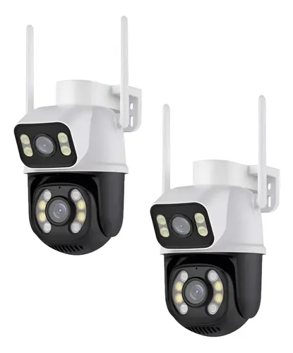Kit 2 Câmera Wifi Externa A28 App Icsee Dupla Visão 3mp Prova Dágua Cor Branco