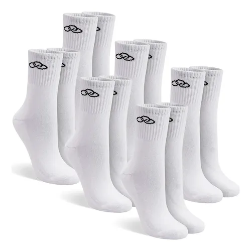 Kit 6 Pares De Meias Cano Médio Adulto Algodão Olympikus