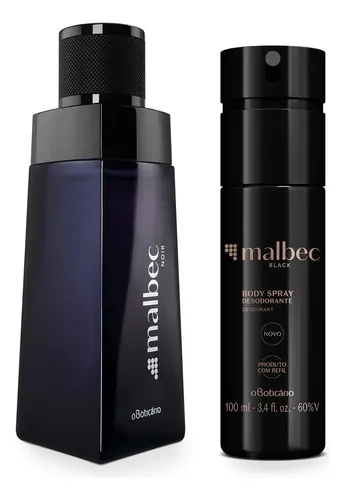 Perfume Masculino Boticário Malbec Noir e Body Spray Black 100ml