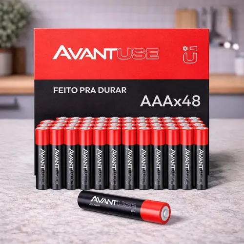 kit 48 Pilhas Alcalina Palito AAA 1.5v 3A Cod: 408070010-3 Avant Use