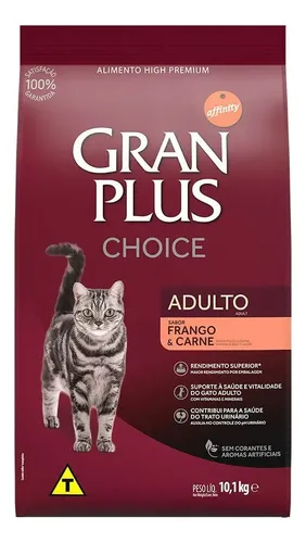 Ração Gran Plus Choice Gatos Adulto Frango E Carne 10,1kg,