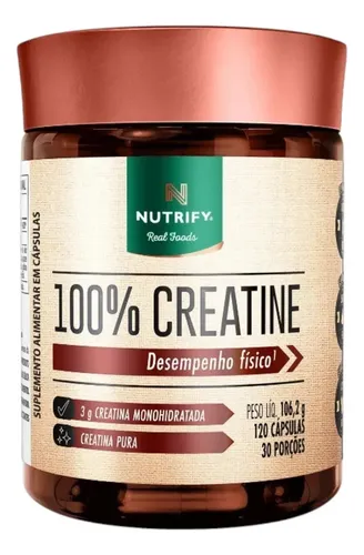 Creatina 100% Monohidratada 120 Cápsulas Nutrify