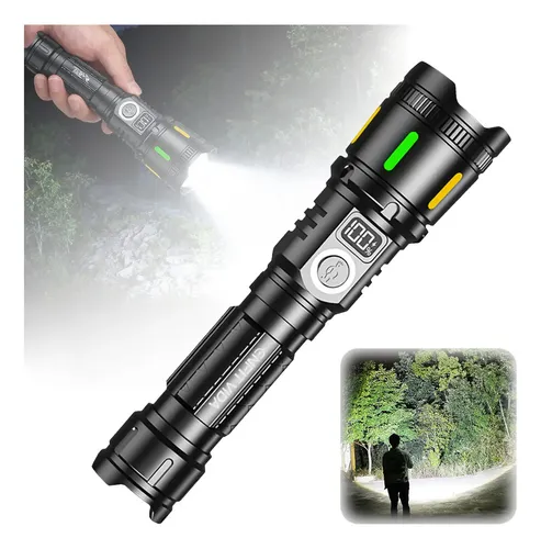 Lanterna Tática Led Zoom 3600lm 2km Alto Luz Potente Usb Recarregável Vem com 2 baterias modelo 18650 Enfit Vida