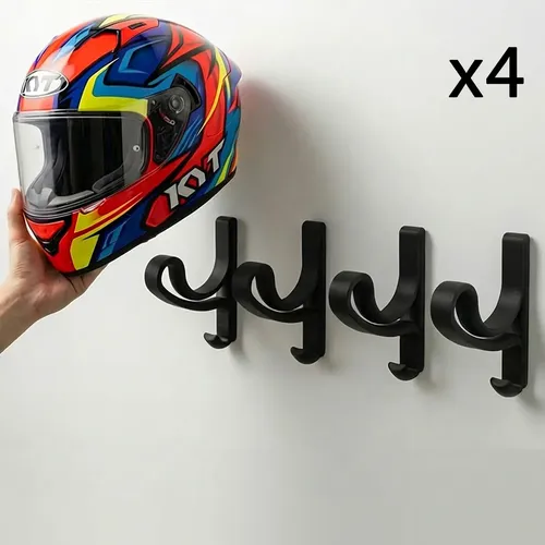 Kit 4 Gancho De Parede Pendurar Capacete Boné Chaves Jaqueta