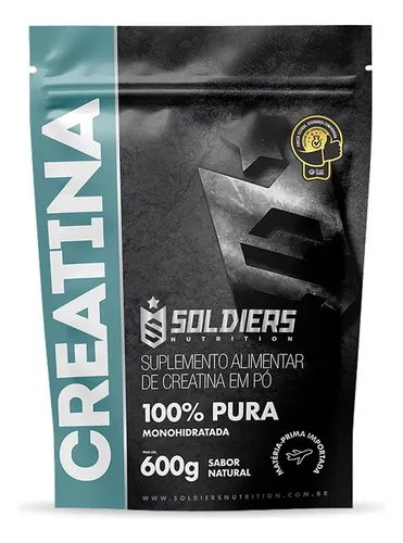 Creatina 600g Suplemento Monohidratada em pó 100% Pura - Soldiers Nutrition