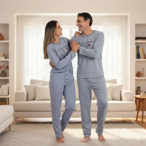 Kit Pijama Casal De Frio Namorados Feminino Masculino