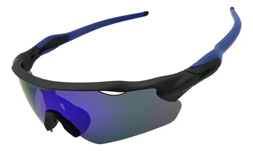 Óculos Esportivo Baixa Pace Ciclismo Bike Corrida Proteçãouv Lente Azul/espelhado