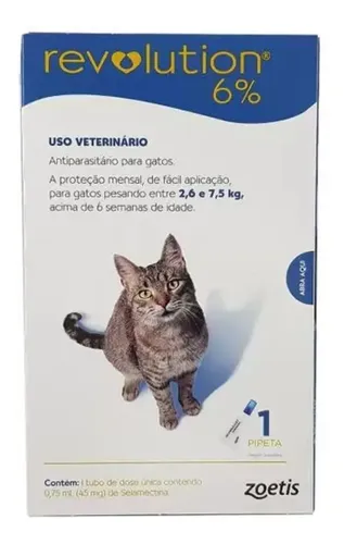 Antipulgas Revolution para Gatos 2.6kg a 7.5kg Zoetis 1Pip