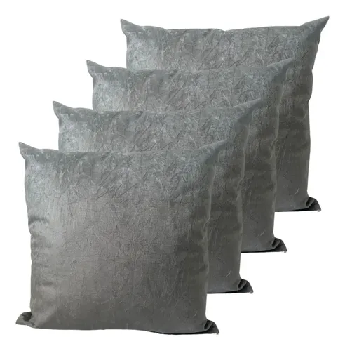 Kit 4 Capas De Almofadas Decorativas Suede 45x45 Aveludada