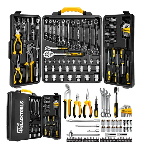 Caixa Jogo De Ferramentas 110 Peças Aço Cromo Vanádio Completo Maleta Para Mecânico Profissional Ttk110 The Black Tools
