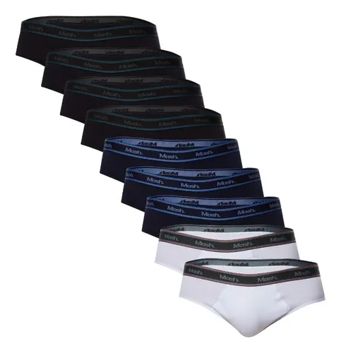 Kit Com 10 Cueca Slip Masculino Mash