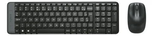 Combo Teclado e Mouse sem fio Logitech MK220 Layout ABNT2 Cor Preto