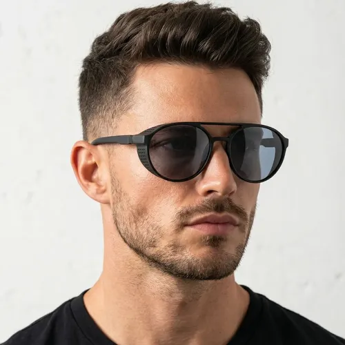 Óculos De Sol Masculino Redondo Uv400 Em Alta
