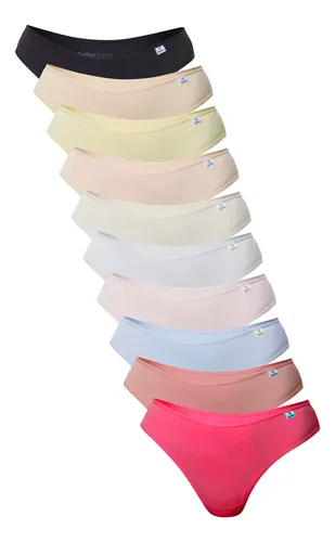 Kit 10 Calcinhas Femininas Biquíni Microfibra Delrio Lisas