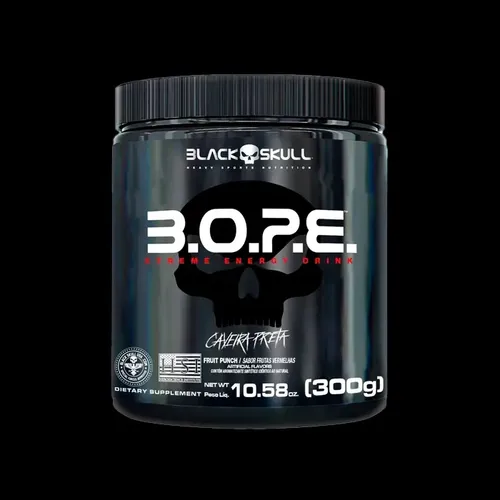 Suplemento em Pó Bope 300g - Caveira Preta - Black Skull Sabor Frutas vermelhas