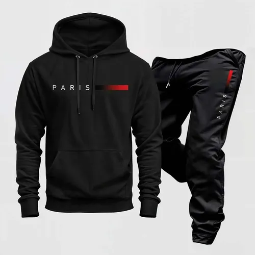 Conjunto Moletom Unissex Paris Blusa Frio Calça Confortavel