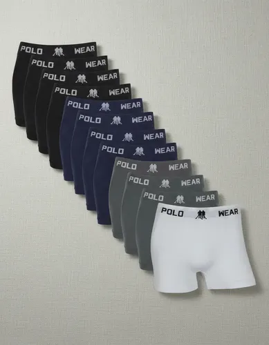 Kit 12 Cuecas Boxer Polo Wear Masculino Microfibra Sortida
