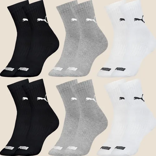 Kit 6 Pares Meias Puma De Cano Médio Sport Original Algodão