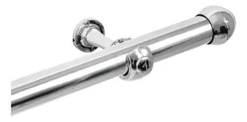 Kit Varão Cortina Cromado 3 Metros 28mm Simples Sala Quarto Com Kit de Instalação Completo Bastão Grosso Resistente Reforçado Fácil Instalar Elegante Design Moderno Cacintex Enxova