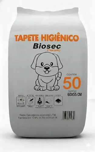 Tapete Higiênico 50 Unidades (60x55) Descartável Manta Fralda Absorvente Gel Para Cachorro Pet Cão