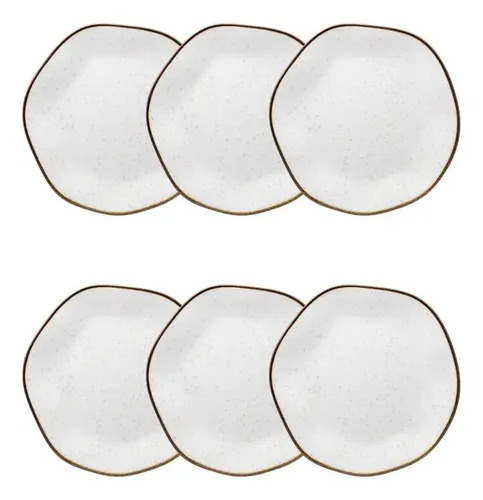 Conjunto De 6 Pratos Sobremesa 21,5cm Ryo Maresia