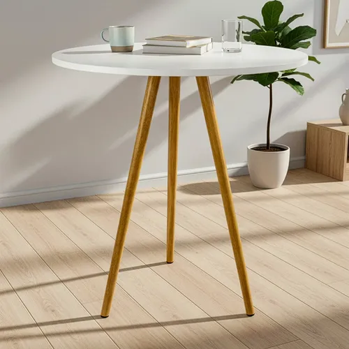 Mesa Redonda Janta Madeira 70 Cm Tripé Bistro Cozinha Mdf