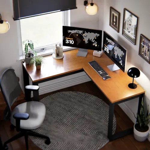 Mesa Para Pc Em L Escrivaninha De Canto Computador Ou Notebook Casa Home Office Gamer Estudo Trabalho Preta Canela Estilo Industrial
