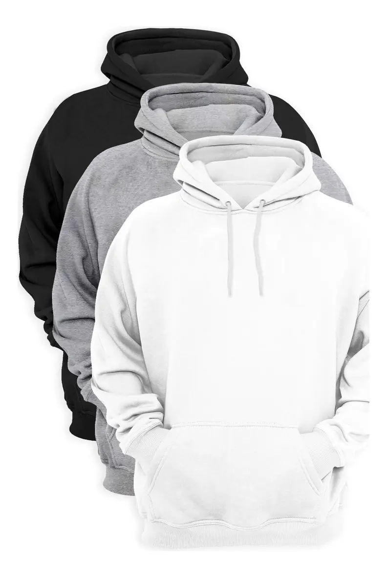Kit 3 Moleton Masculino Blusa De Frio Gramatura 300 Quente