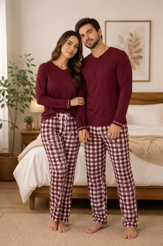 Kit Pijama Casal Namorados Feminino Masculino